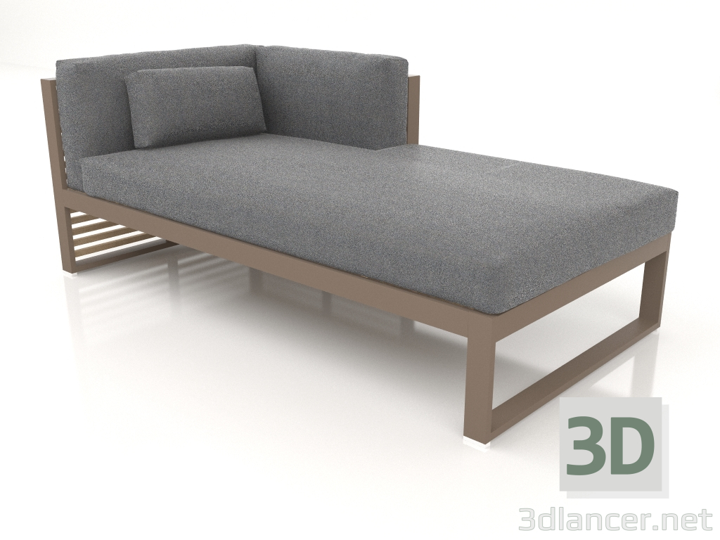 modèle 3D Canapé modulable, section 2 droite (Bronze) - preview