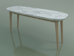 Tavolino ovale (247 R, marmo, Rovere Sbiancato)
