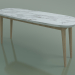 modello 3D Tavolino ovale (247 R, marmo, Rovere Sbiancato) - anteprima
