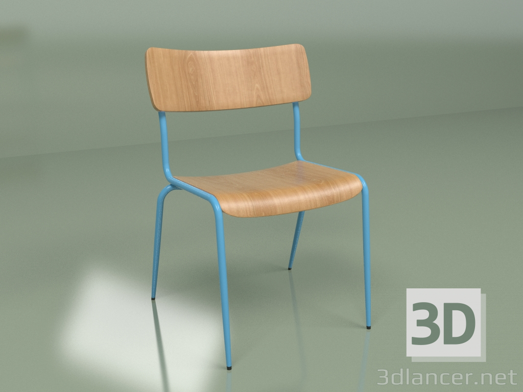 3D modeli Sandalye Mies (mavi mat) - önizleme