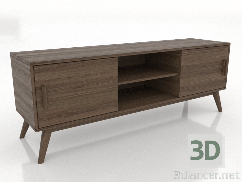 modello 3D Mobile TV 1 1500 mm (frassino alleggerito noce) - anteprima modello 3D Mobile TV 1 1500 mm (frassino alleggerito noce) - anteprima