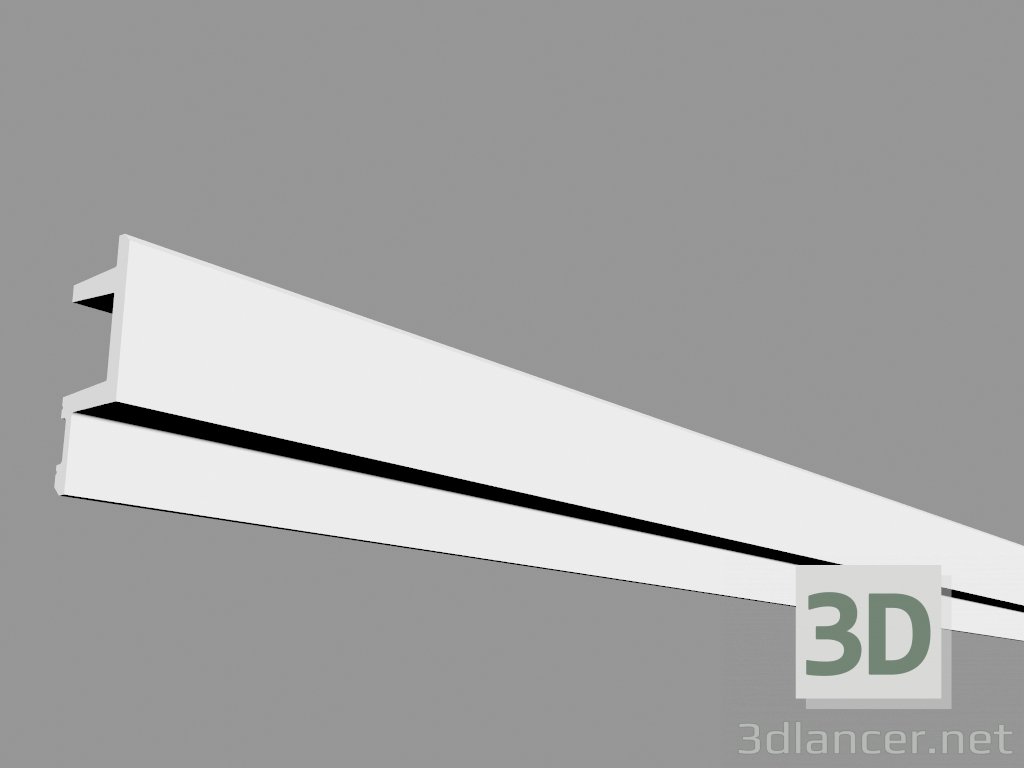 modello 3D Ringhiera per tende C383 - L3 (200 x 14 x 5 cm) - anteprima