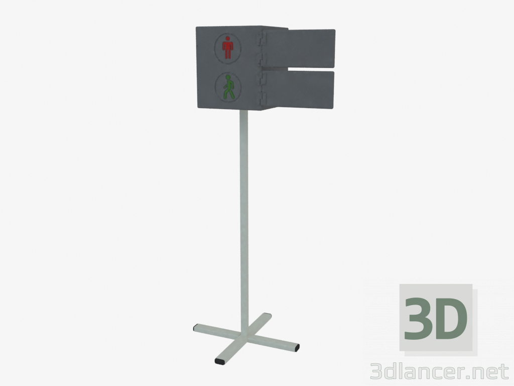modèle 3D Feu de circulation piétonne (0379) - preview