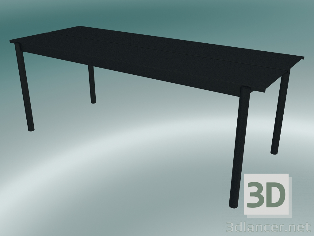 3d model Mesa lineal de acero (200 cm, negro) - vista previa