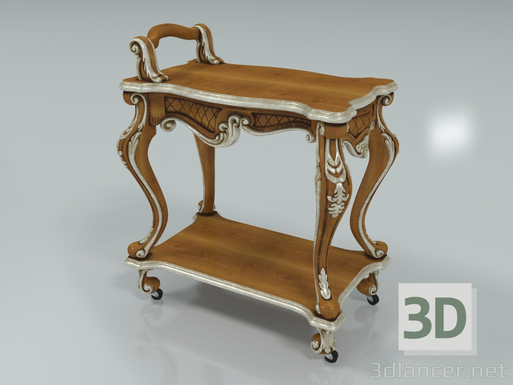 3d model Carved tea trolley (art. 12659) - preview