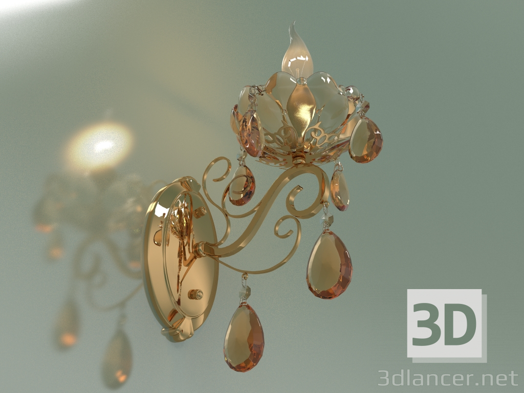 modello 3D Lampada da parete Escada 10109-1 (cristallo tinto bronzo) - anteprima