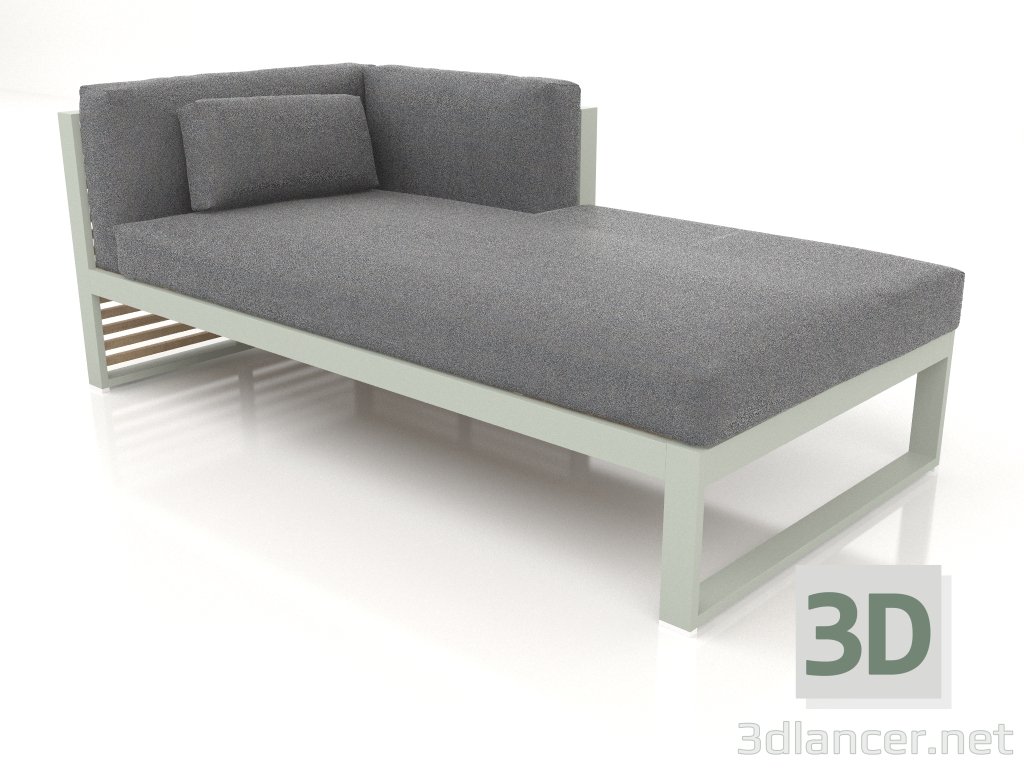 modèle 3D Canapé modulable, section 2 droite (Gris ciment) - preview