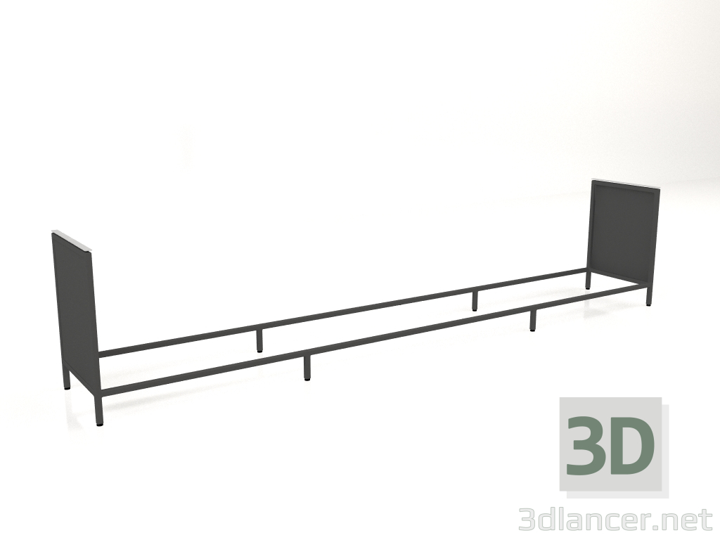 3d model Isla V1 (pared) en 60 marco 7 (negro) - vista previa