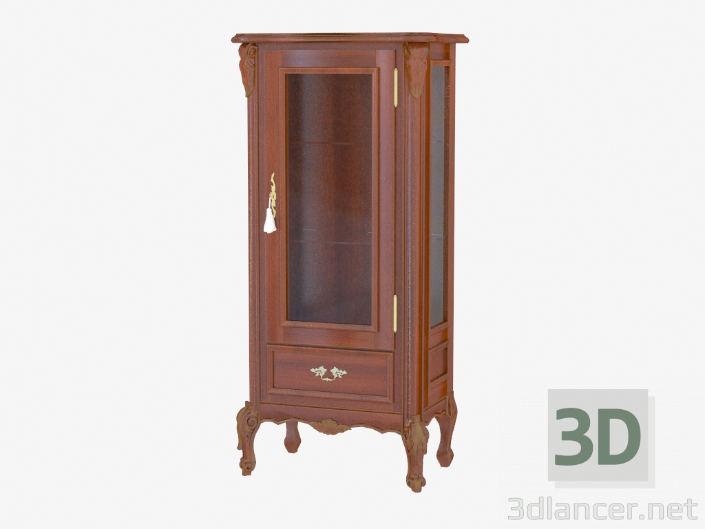 3d model Single-door showcase with drawer BN8807 (wood) - preview