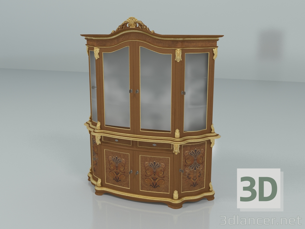 3D modeli 4 kapılı vitrin (mad. 13102) - önizleme