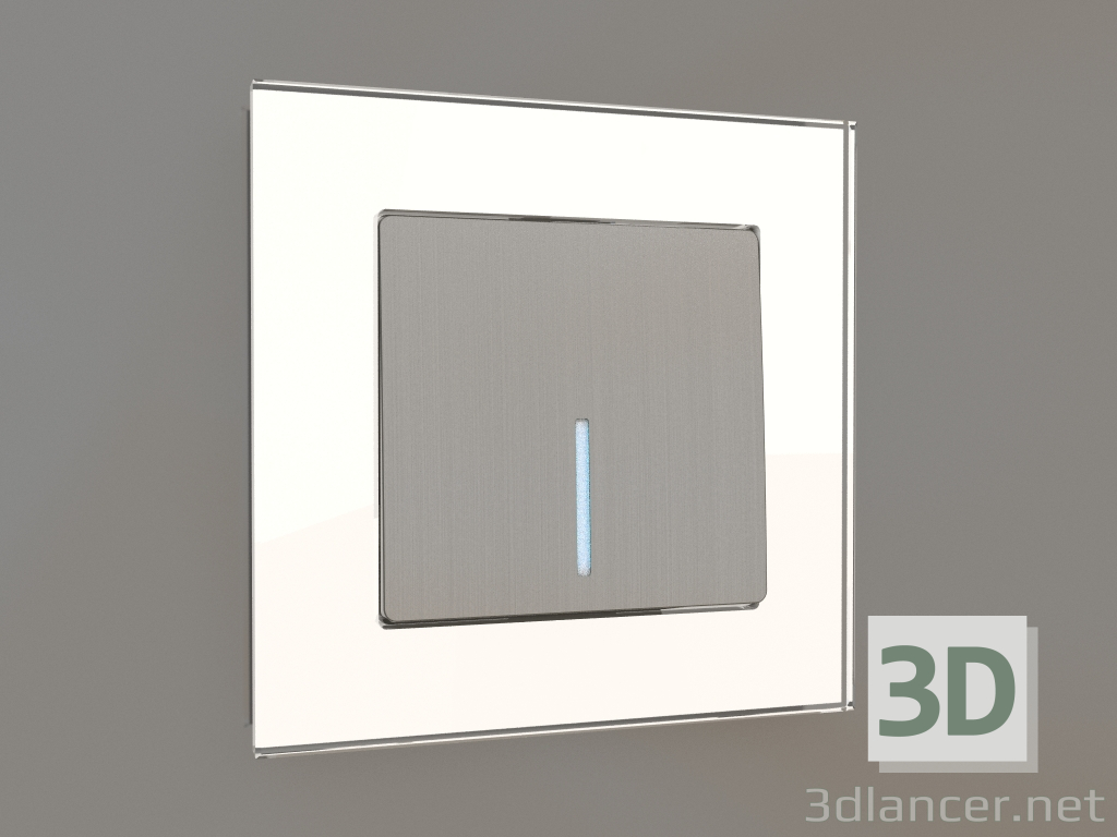 3d модель Выключатель одноклавишный с подсветкой (глянцевый никель) – превью