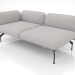 3d model 2-seater sofa module with an armrest on the left - preview