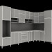 3D Modell Eckküche. Minimalismus - Vorschau