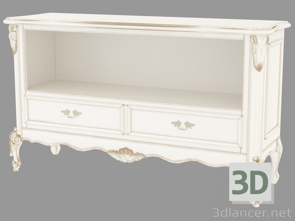 3d model Console with two drawers BN8812 (white with gold patina) - preview