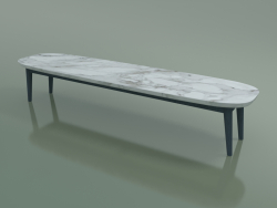 Coffee table oval (248 R, Marble, Blue)
