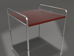 Coffee table 76 with an aluminum table top (Wine red)