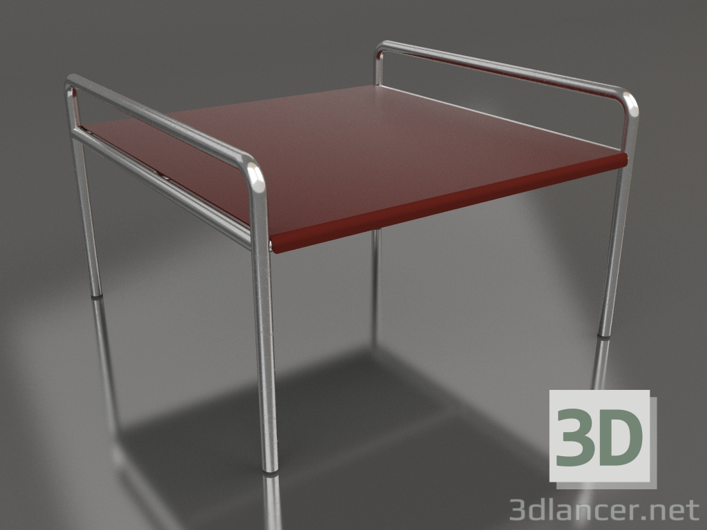 3d model Coffee table 76 with an aluminum table top (Wine red) - preview