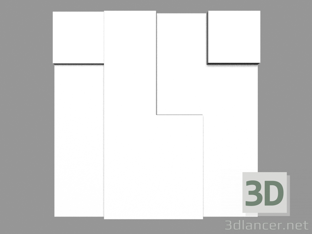 3 डी मॉडल 3 डी पैनल W102 - क्यूबी (33.3 x 33.3 x 2.5 सेमी) - पूर्वावलोकन