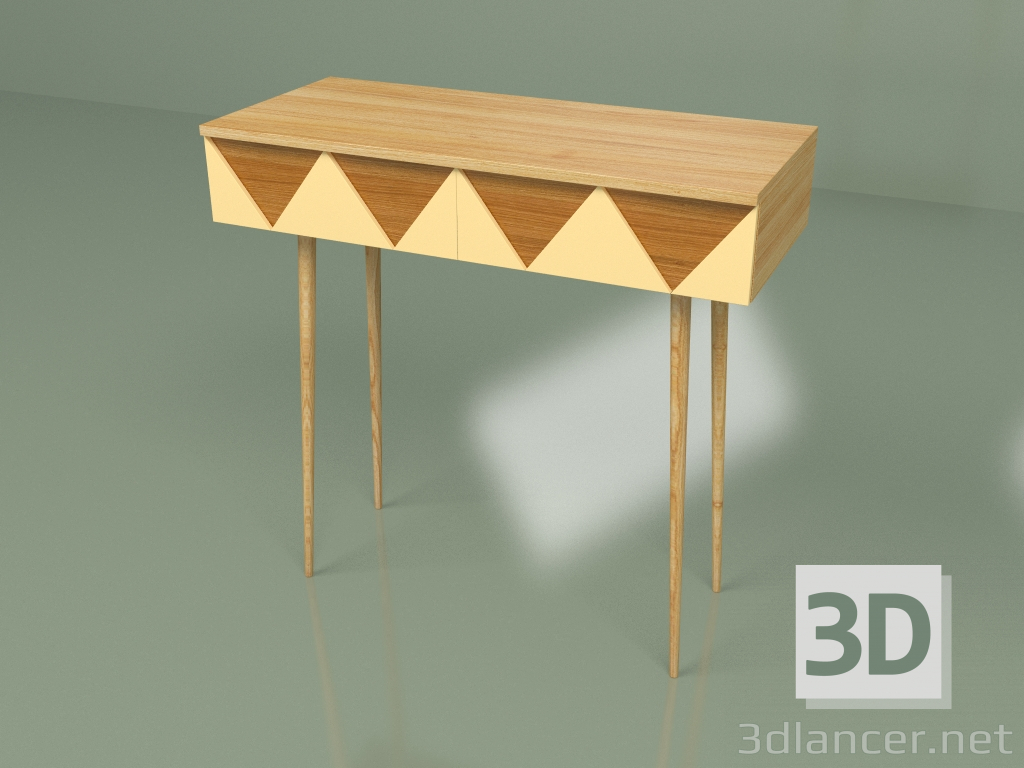 modèle 3D Console Woo Desk (jaune ocre) - preview
