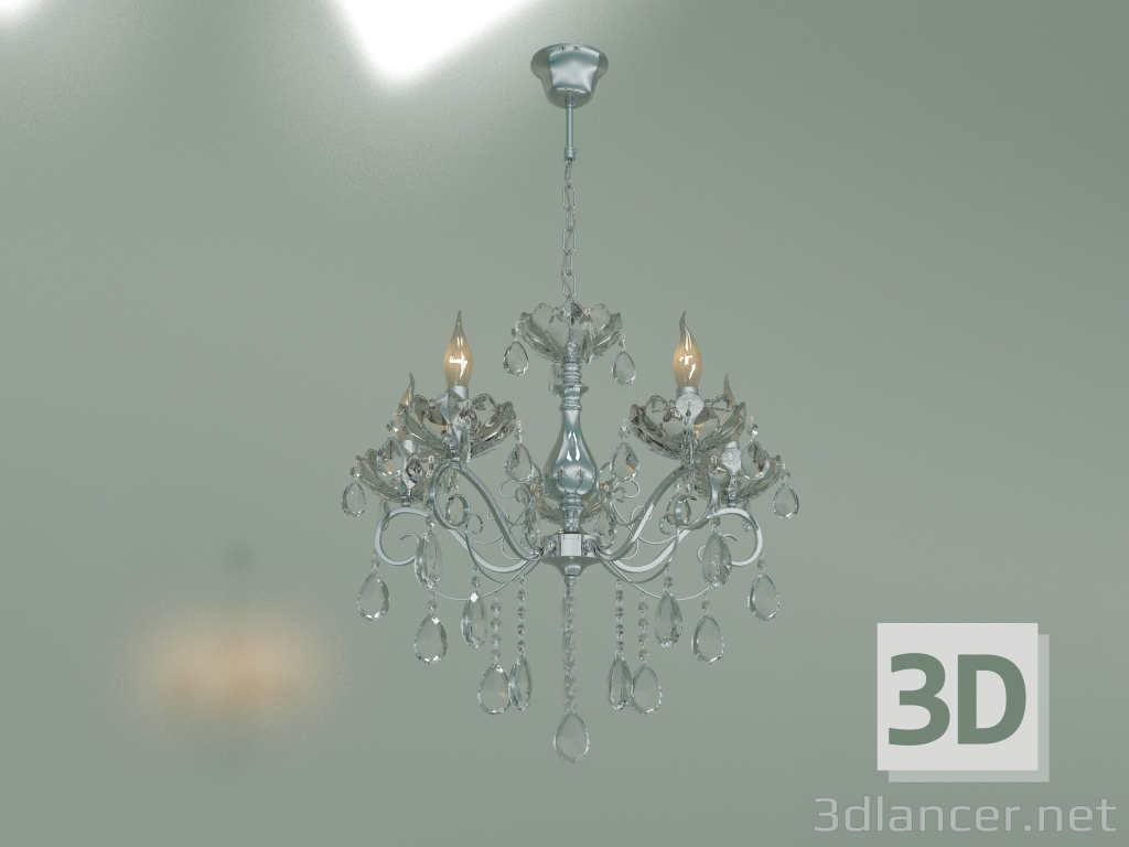 3d model Pendant chandelier Escada 10109-5 (chrome-azure crystal) - preview