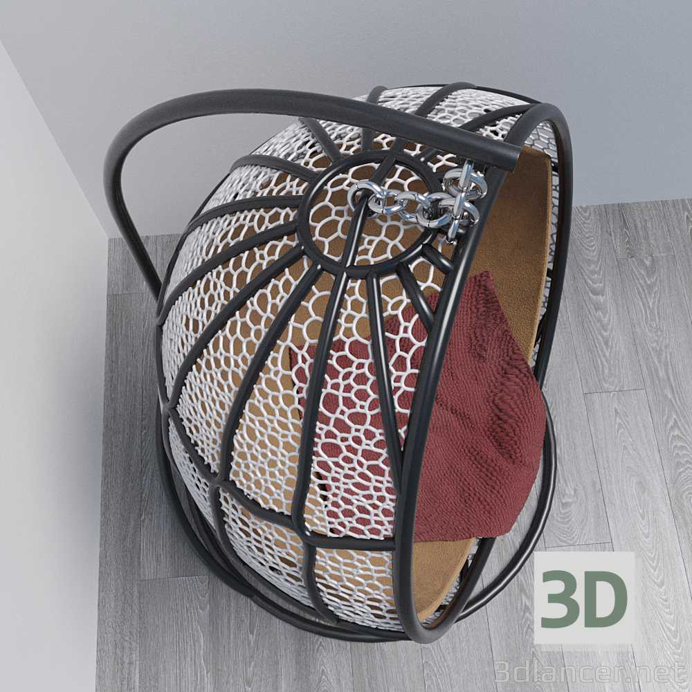 3d Подвесное кресло модель купить - ракурс