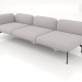3d model 3-seater sofa module with an armrest on the left - preview