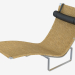 modello 3D Chaise longue con poggiatesta in pelle PK24 (treccia) - anteprima
