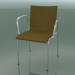 modèle 3D Chaise à 4 pieds avec accoudoirs, rembourrée en tissu (129) - preview