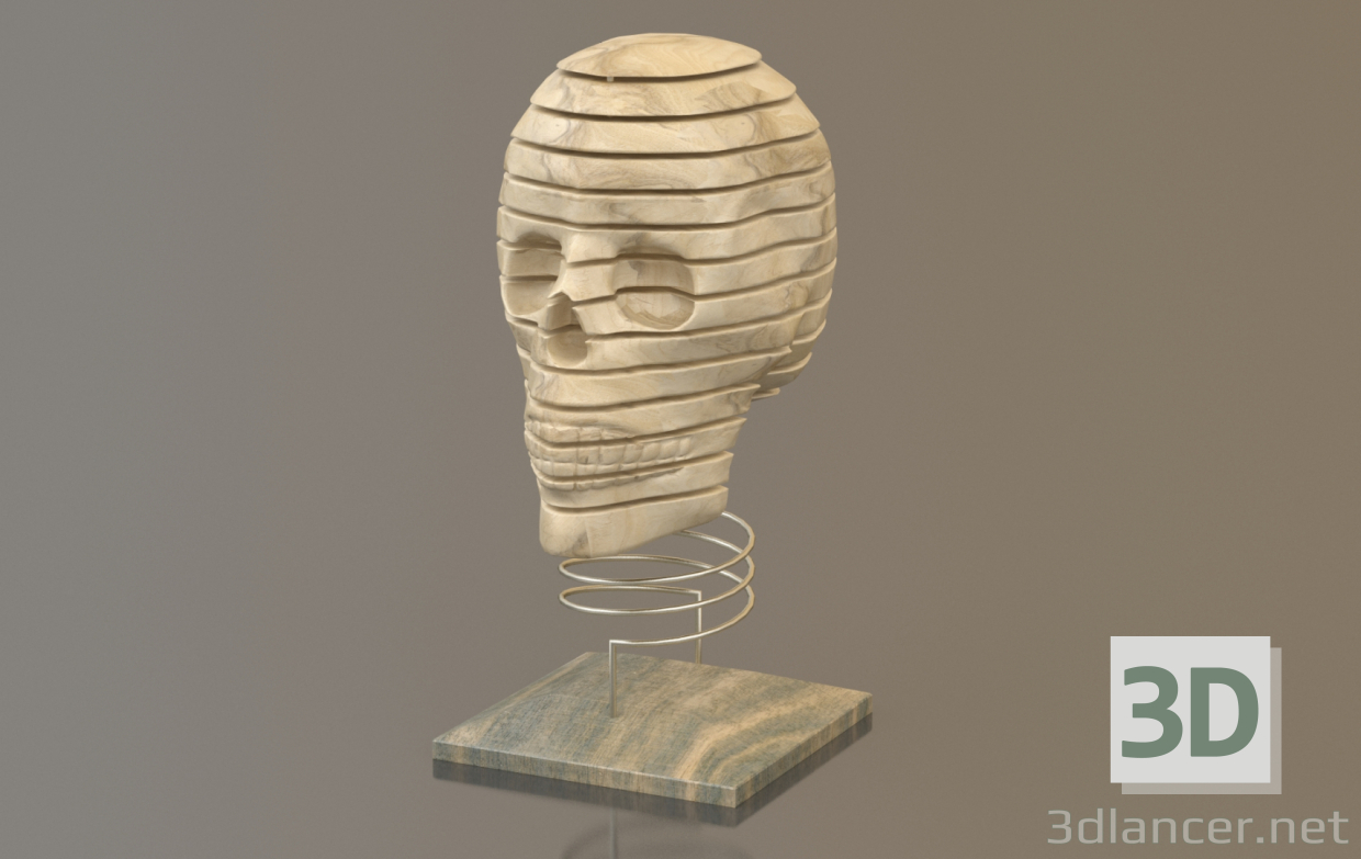 3D Heykelcik "Kafatası" modeli satın - render