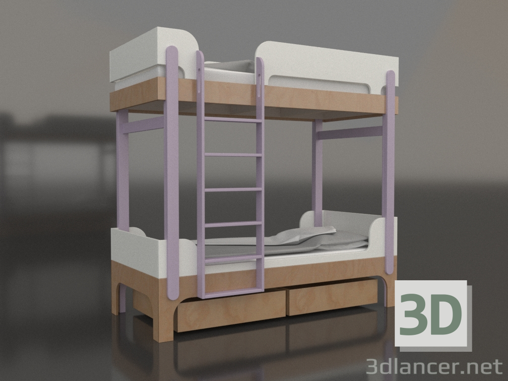 3 डी मॉडल चारपाई बिस्तर ट्यून जे (URTJA1) - पूर्वावलोकन