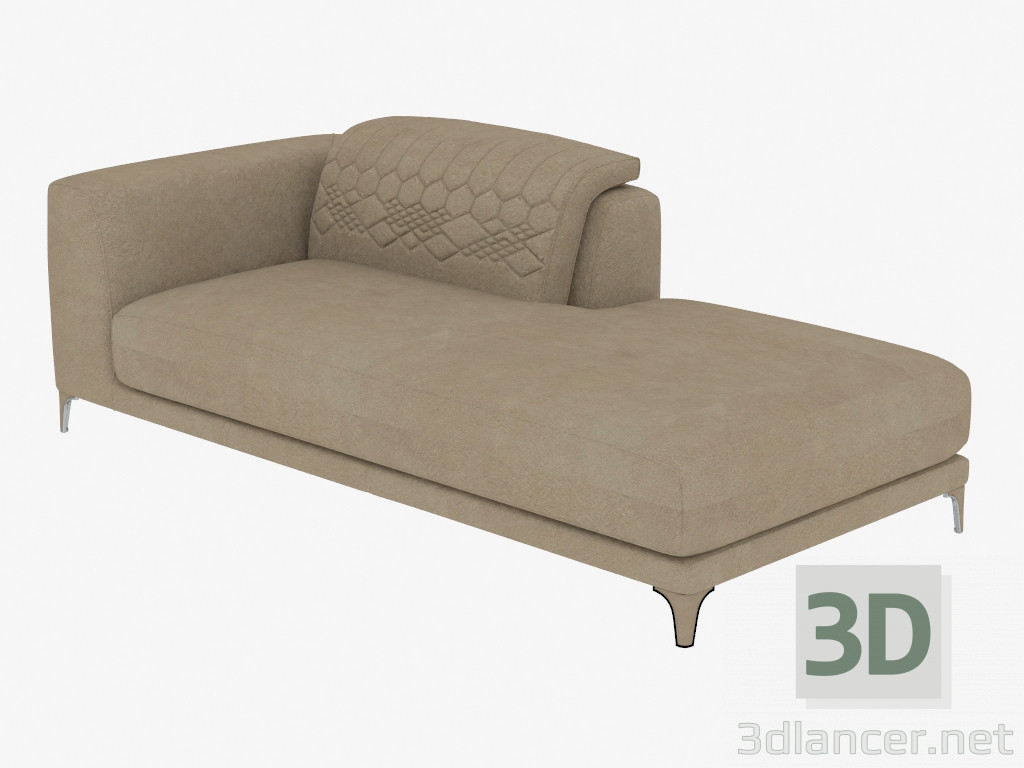 modello 3D Elemento divano modulare Leon (216h105h68) - anteprima