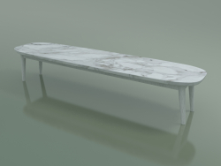 Coffee table oval (248 R, Marble, White)