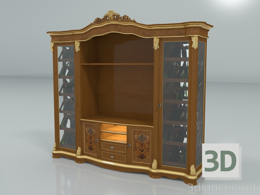 3D modeli Şişeler için vitrin (mad. 13134) - önizleme