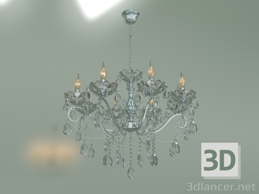 3d model Pendant chandelier Escada 10109-8 (chrome-azure crystal) - preview
