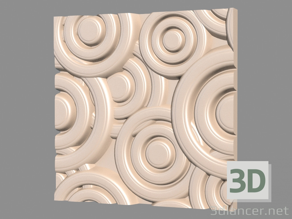 modello 3D Pannello murale in gesso (articolo 164) - anteprima