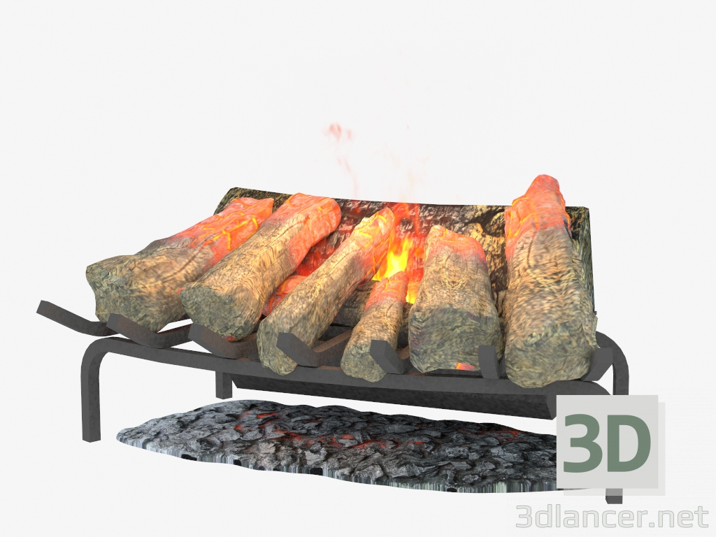 3d model Irish Electric Fireplace Silverton - preview