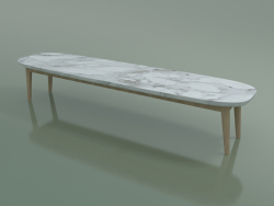Coffee table oval (248 R, Marble, Rovere Sbiancato)