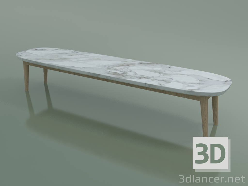 3d model Coffee table oval (248 R, Marble, Rovere Sbiancato) - preview
