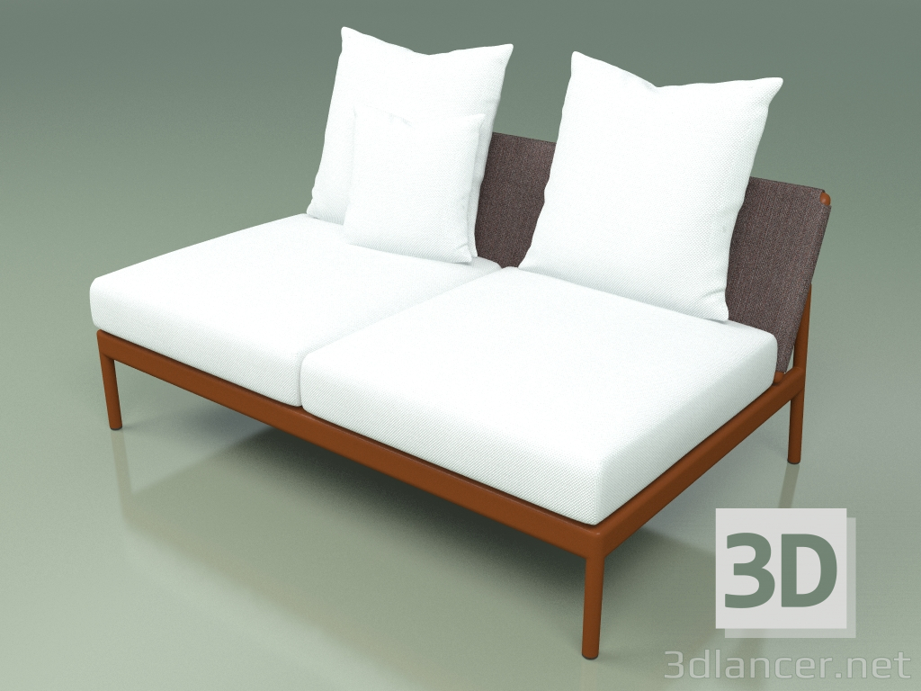 Modelo 3d Módulo de sofá central 006 (Metal Rust, Batyline Brown) - preview