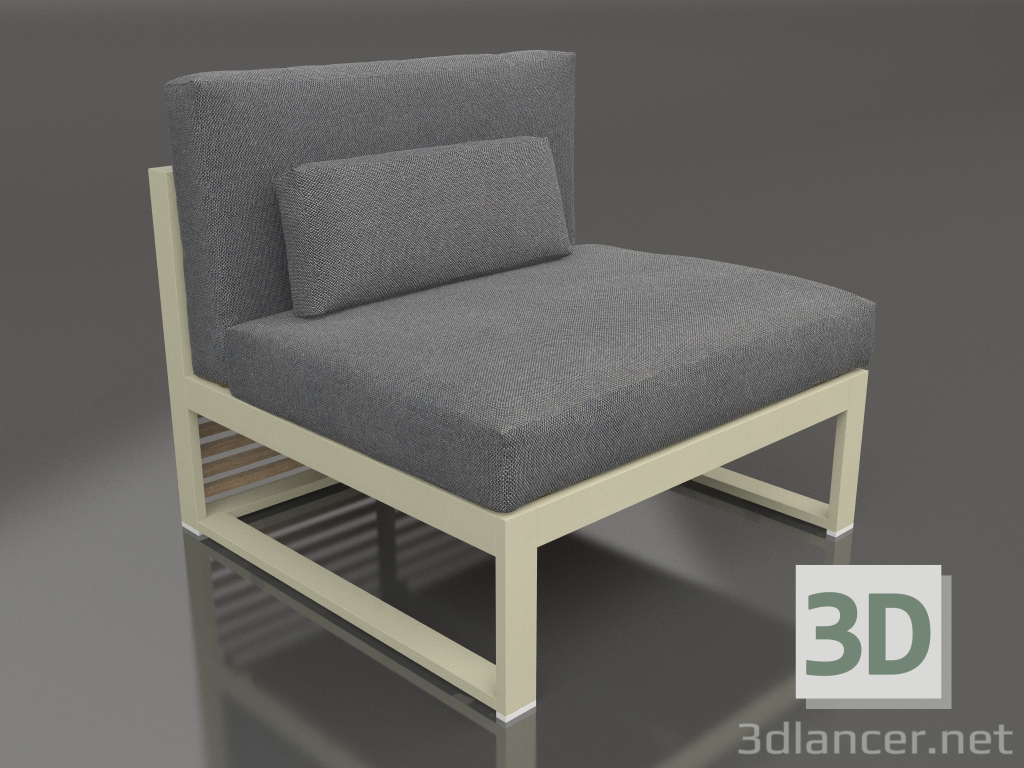 3D modeli Modüler kanepe, 3. bölüm, yüksek arkalık (Altın) - önizleme