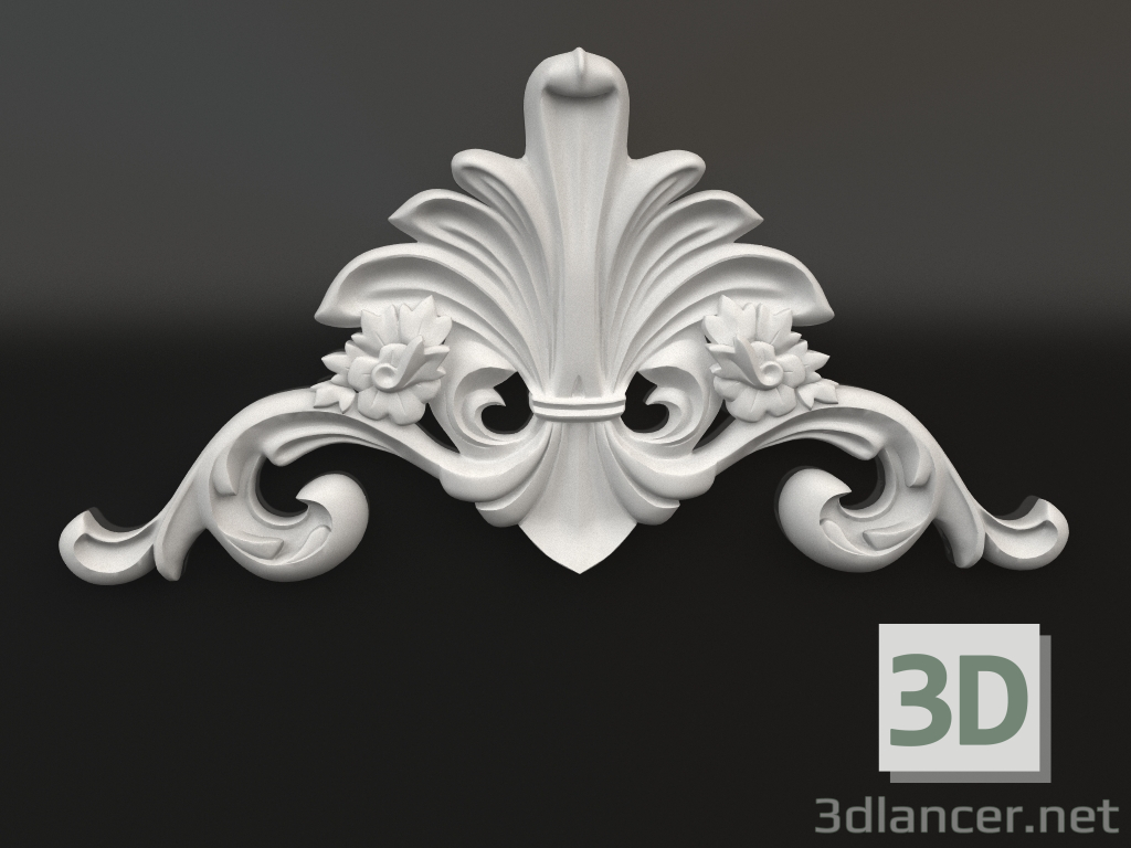 modello 3D Elemento decorativo in gesso DE 016 (197х386) - anteprima