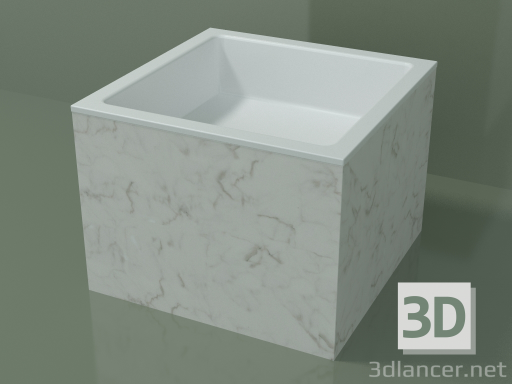 3D modeli Tezgah üstü lavabo (01R122301, Carrara M01, L 48, P 48, H 36 cm) - önizleme