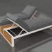 3d model Cama doble para relajarse con estructura de aluminio de madera artificial (Blanco) - vista previa