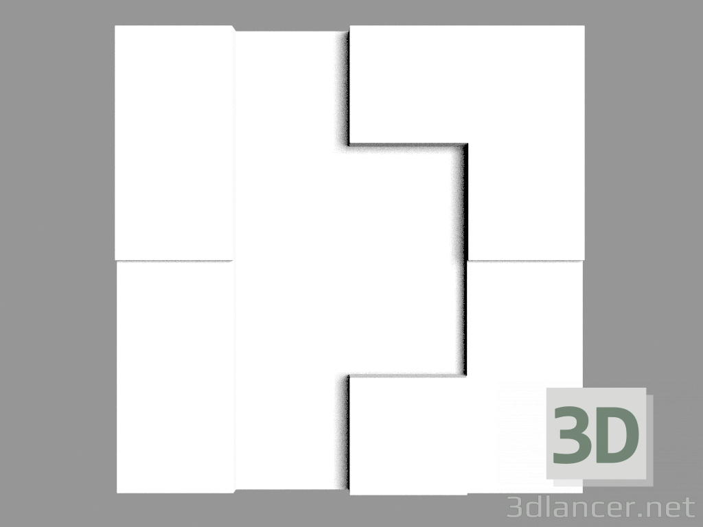 modello 3D Pannello 3D W103 - Cubi (33,3 x 33,3 x 2,5 cm) - anteprima