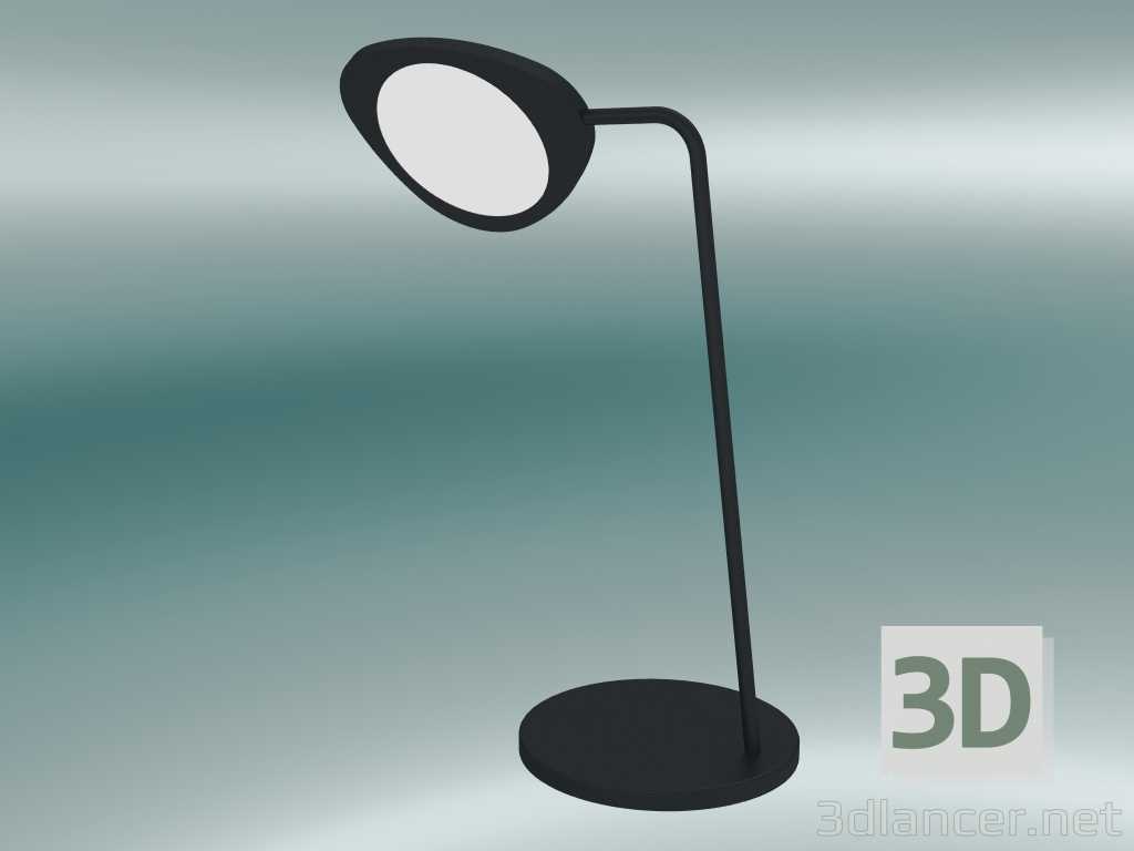 modello 3D Lampada da tavolo Foglia (Nero) - anteprima