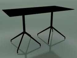 Rechteckiger Tisch mit doppelter Basis 5736 (H 72,5 - 69 x 139 cm, schwarz, V39)