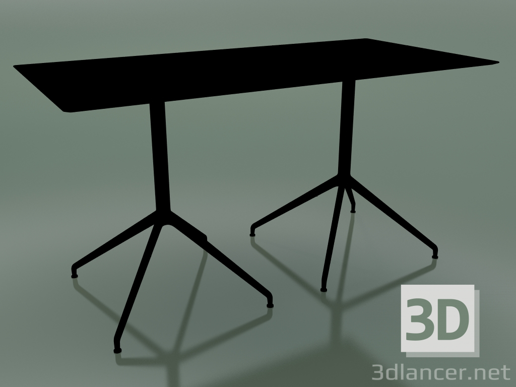 3D Modell Rechteckiger Tisch mit doppelter Basis 5736 (H 72,5 - 69 x 139 cm, schwarz, V39) - Vorschau