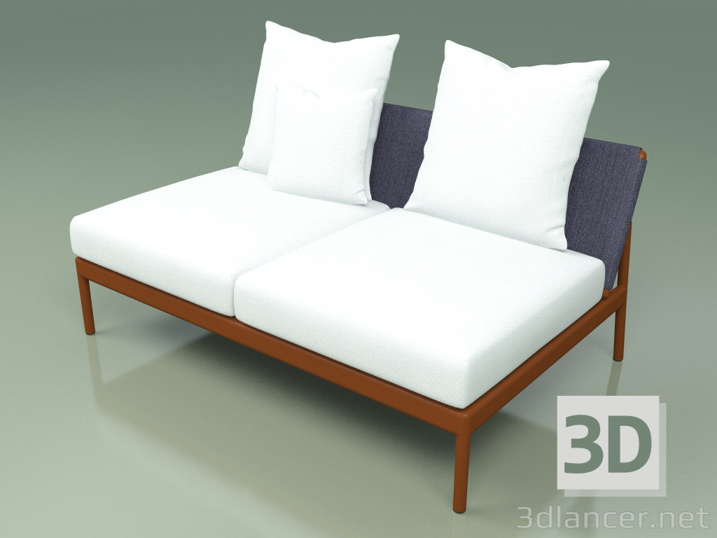 3d model Central sofa module 006 (Metal Rust, Batyline Blue) - preview