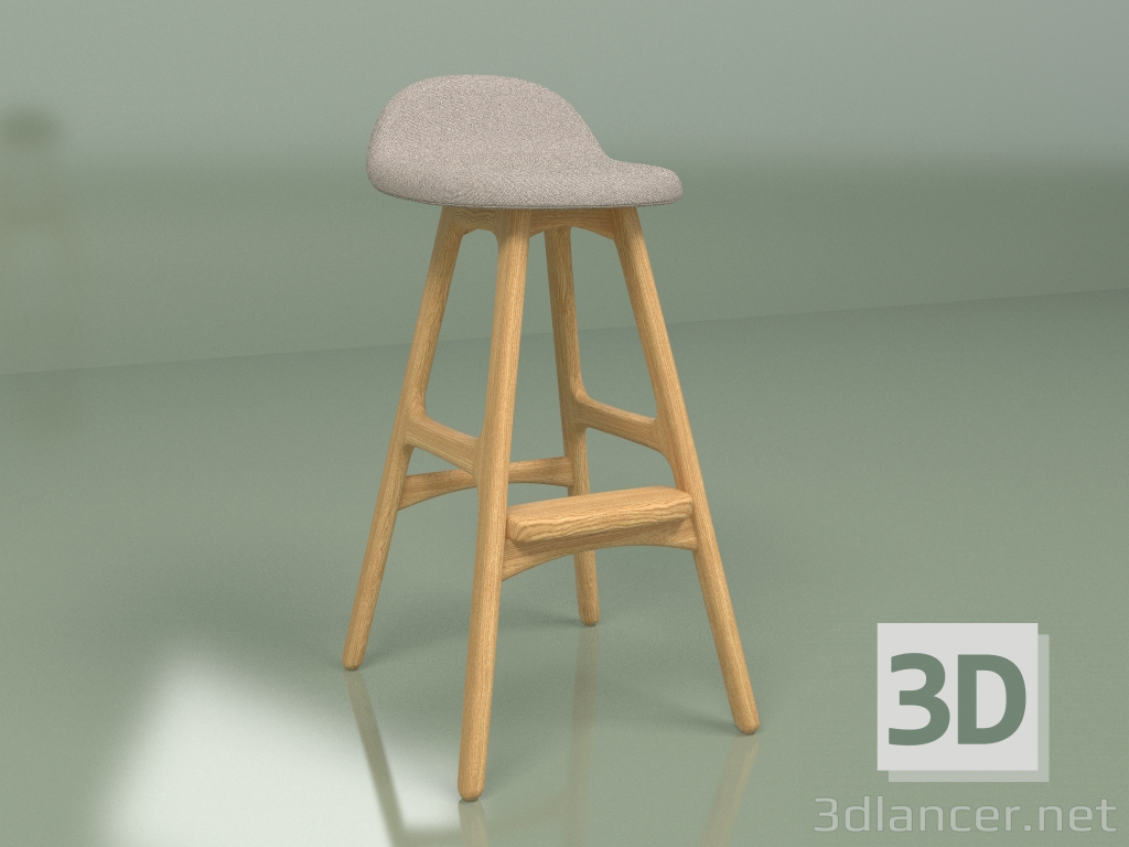 modèle 3D Chaise semi-bar Buch 2 (marron) - preview