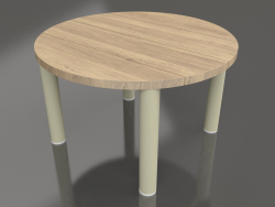 Coffee table D 60 (Gold, Iroko wood)